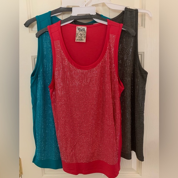 NWT VOCAL red rhinestone tank size SMALL. Gorgeous and versatile! - Picture 9 of 9